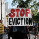 Activists hold a protest against evictions near City Hall on August 11, 2021 in New York City.